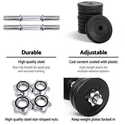 NNEDSZ 25kg Dumbbell Set Weight Plates Dumbbells Lifting Bench